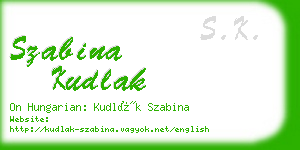szabina kudlak business card